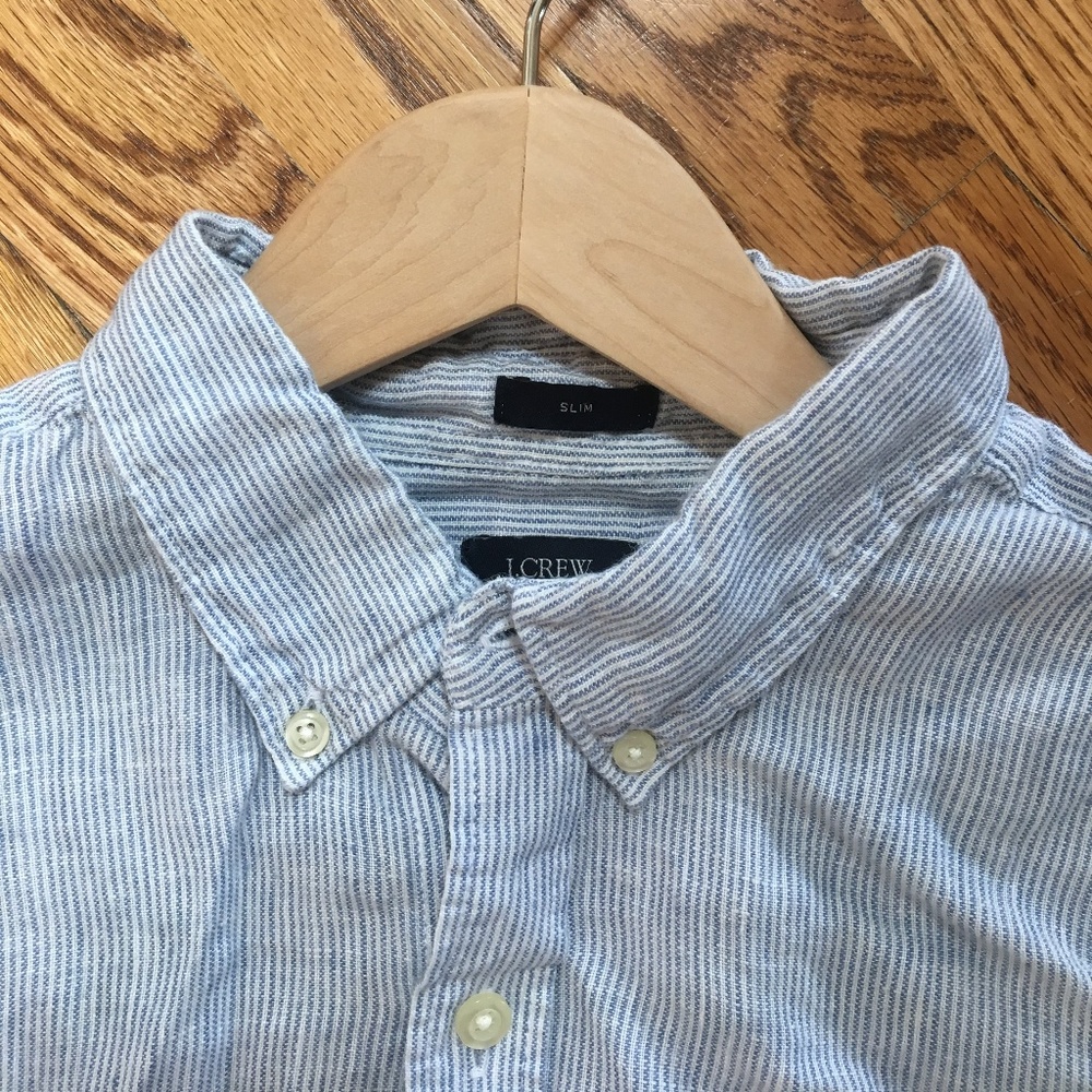 J Crew Linen Button Down Size M Slim